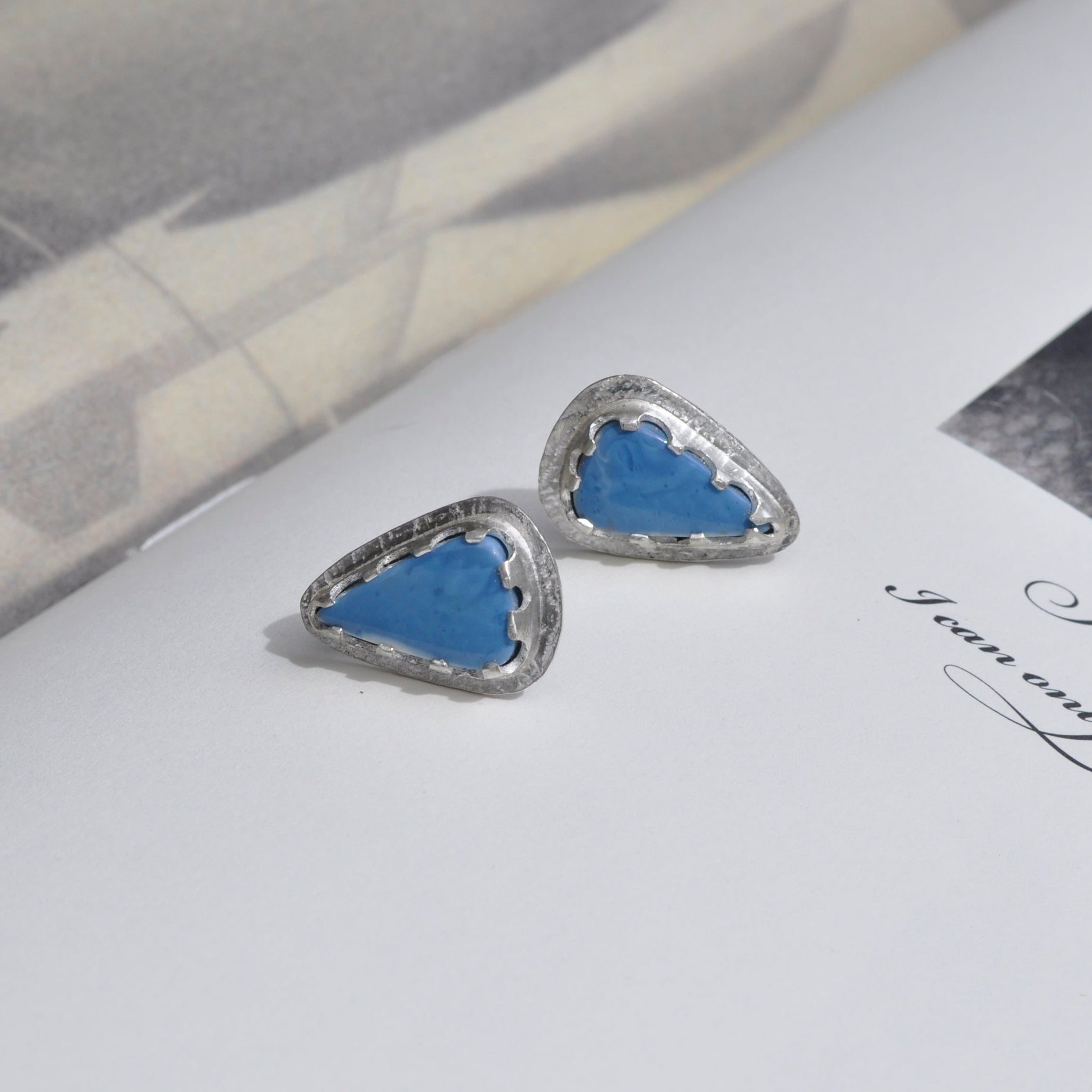 Aretes ópalo azul