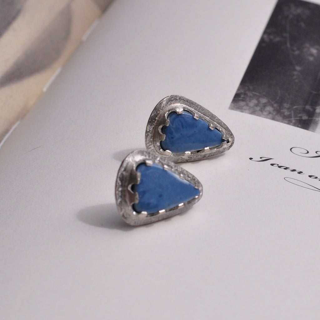 Aretes ópalo azul