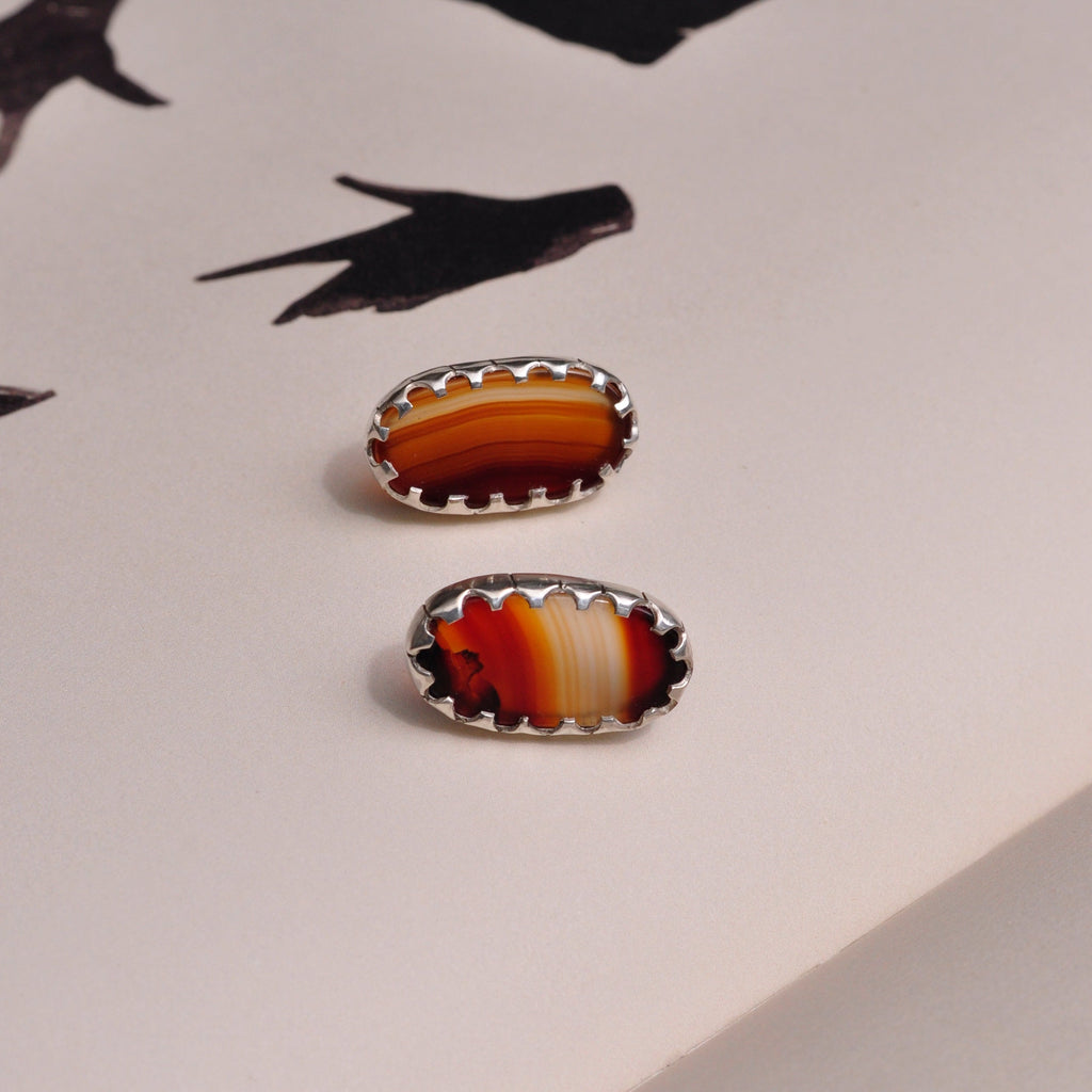 Aretes ágata cornalina