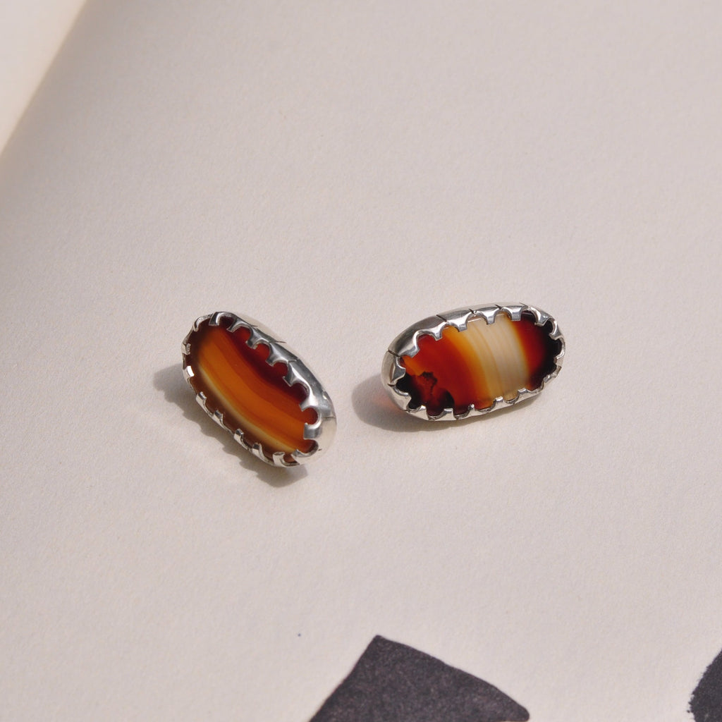 Aretes ágata cornalina