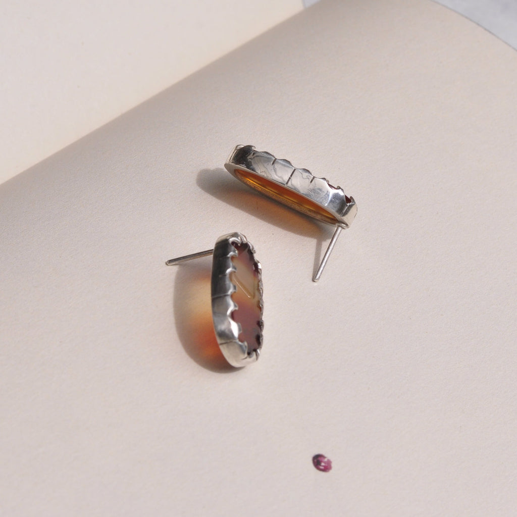 Aretes ágata cornalina