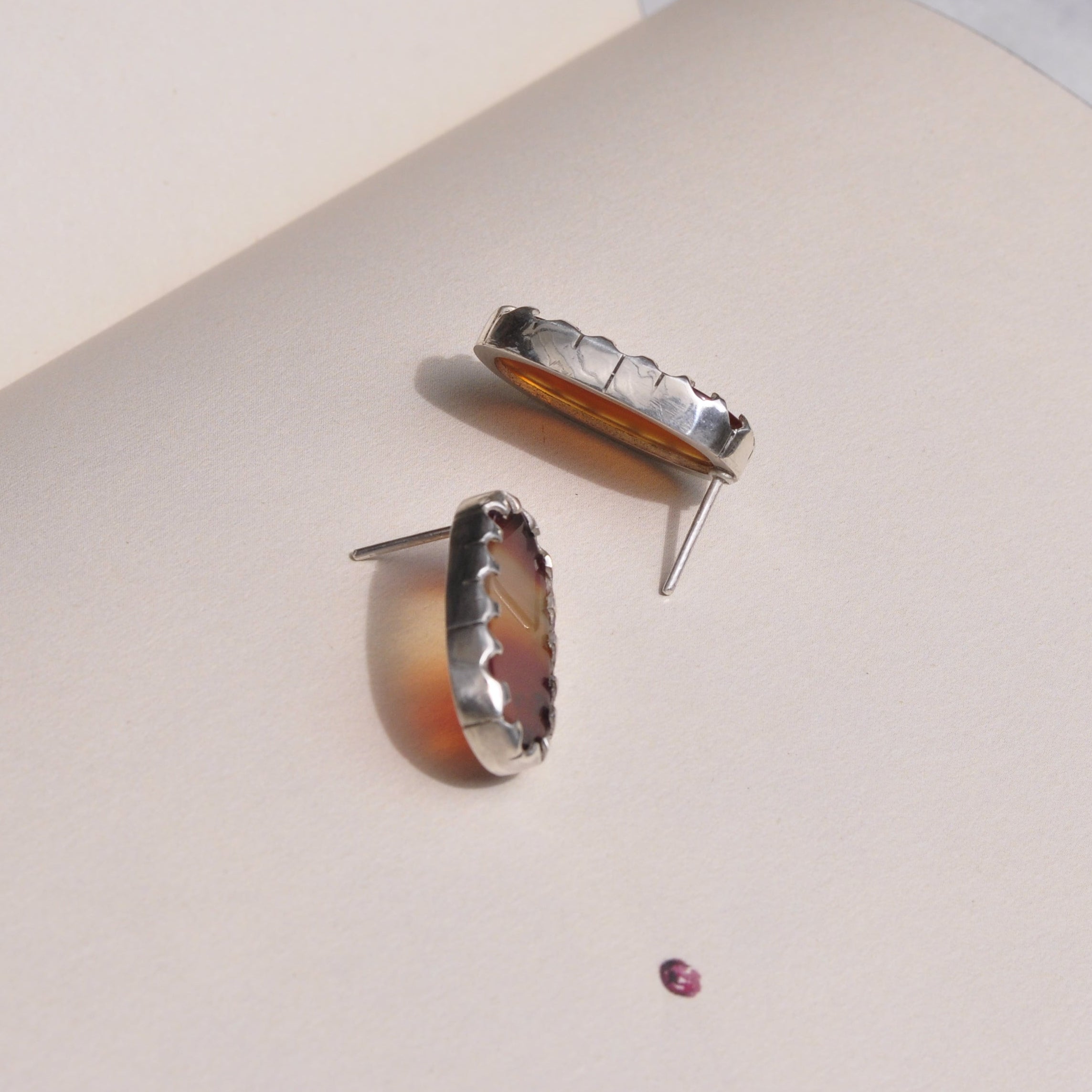 Aretes ágata cornalina