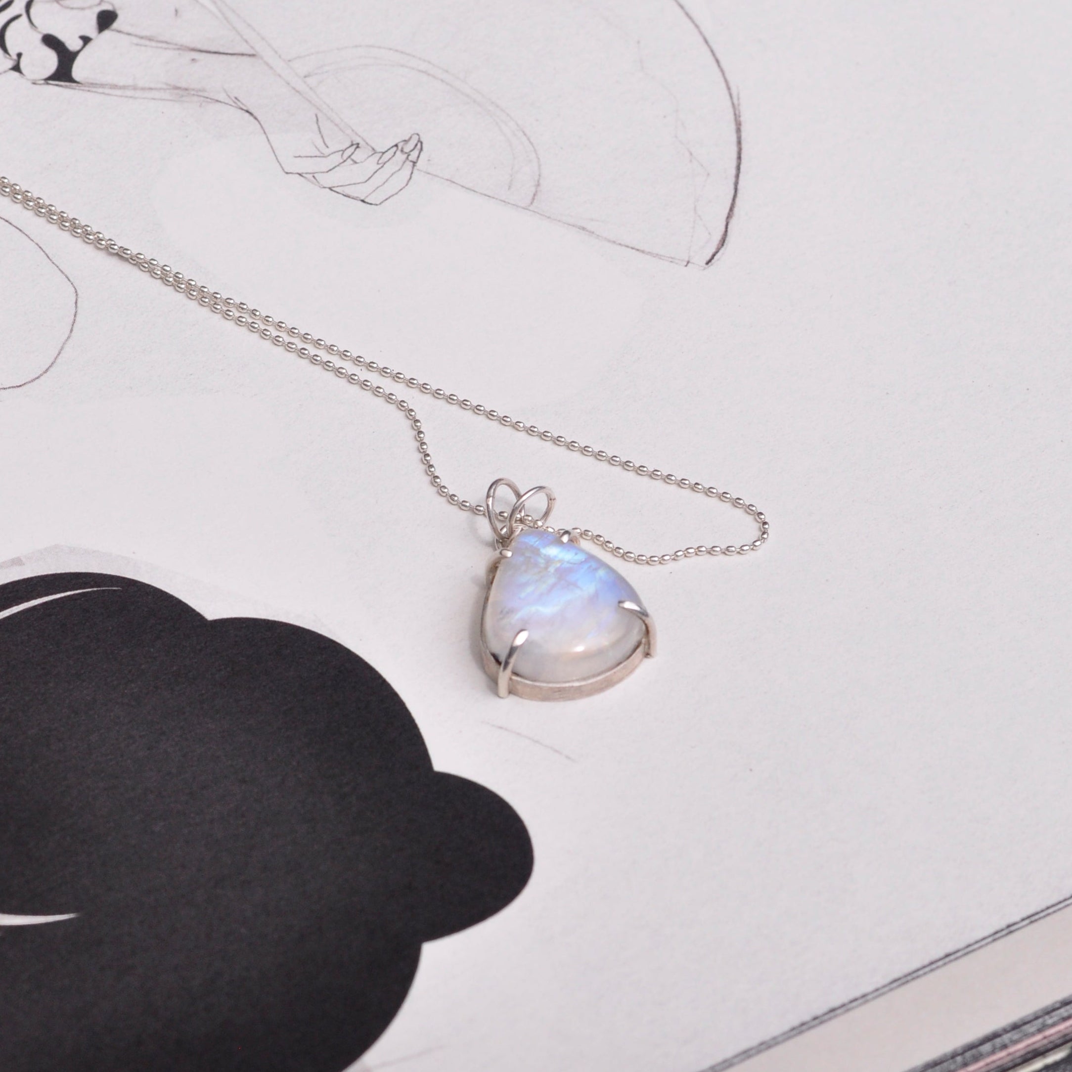 Collar piedra luna adularia