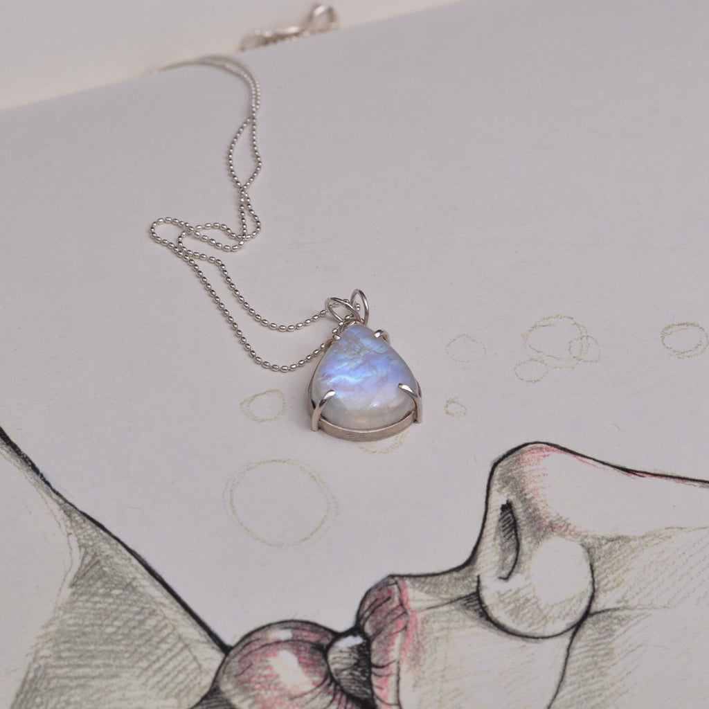 Collar piedra luna adularia