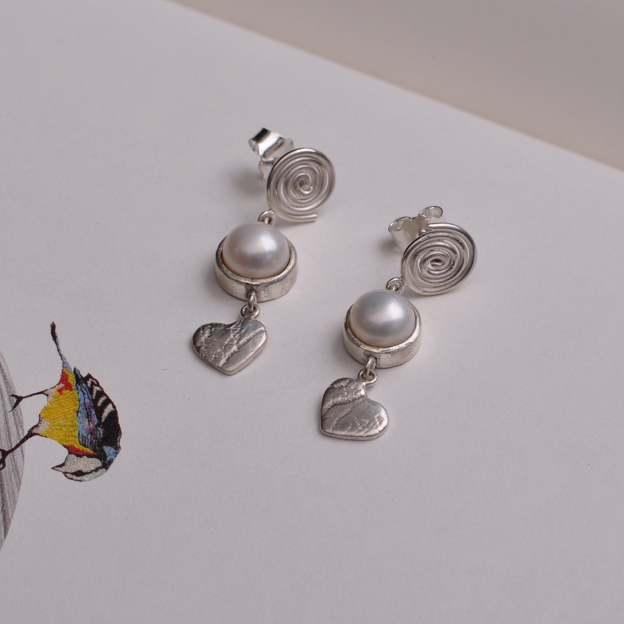 Aretes plata 950 y perlas