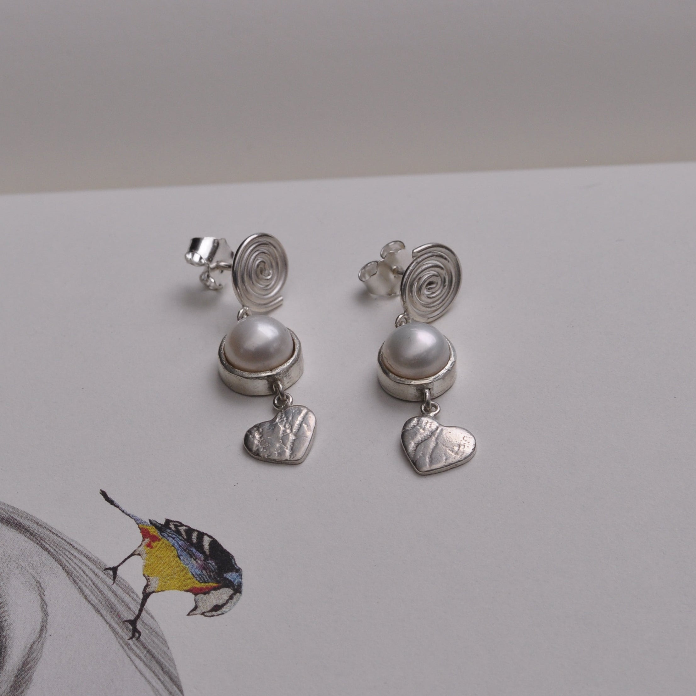 Aretes plata 950 y perlas