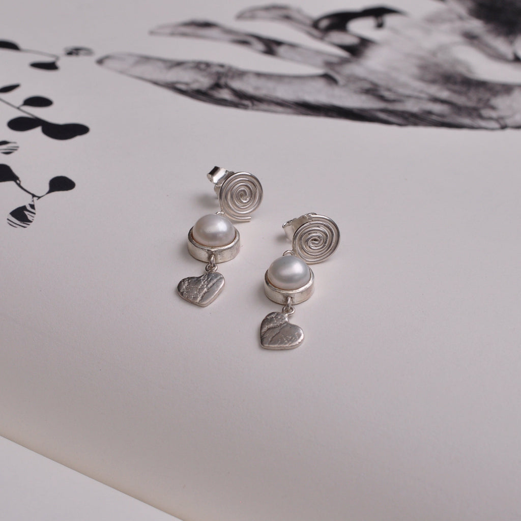 Aretes plata 950 y perlas