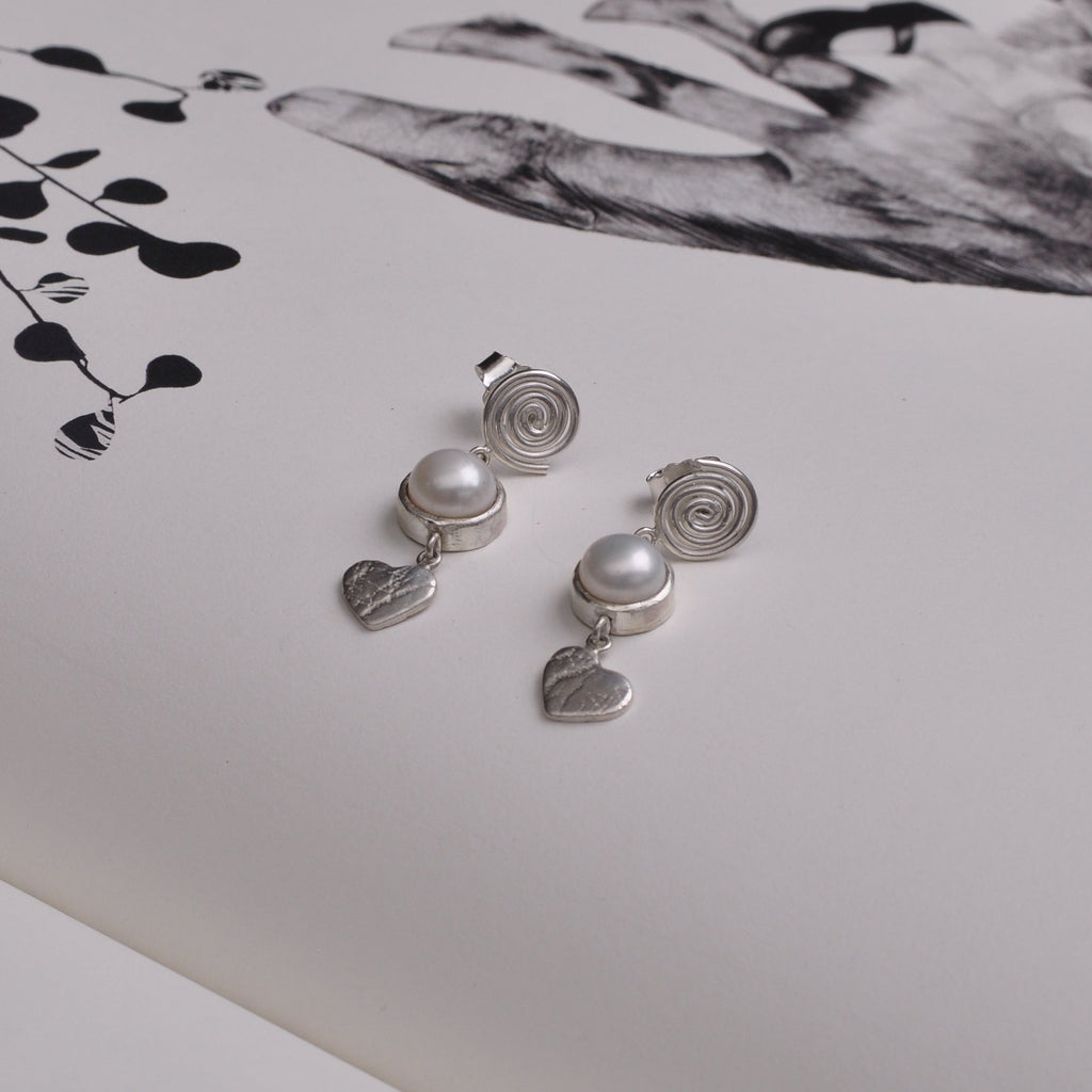 Aretes plata 950 y perlas