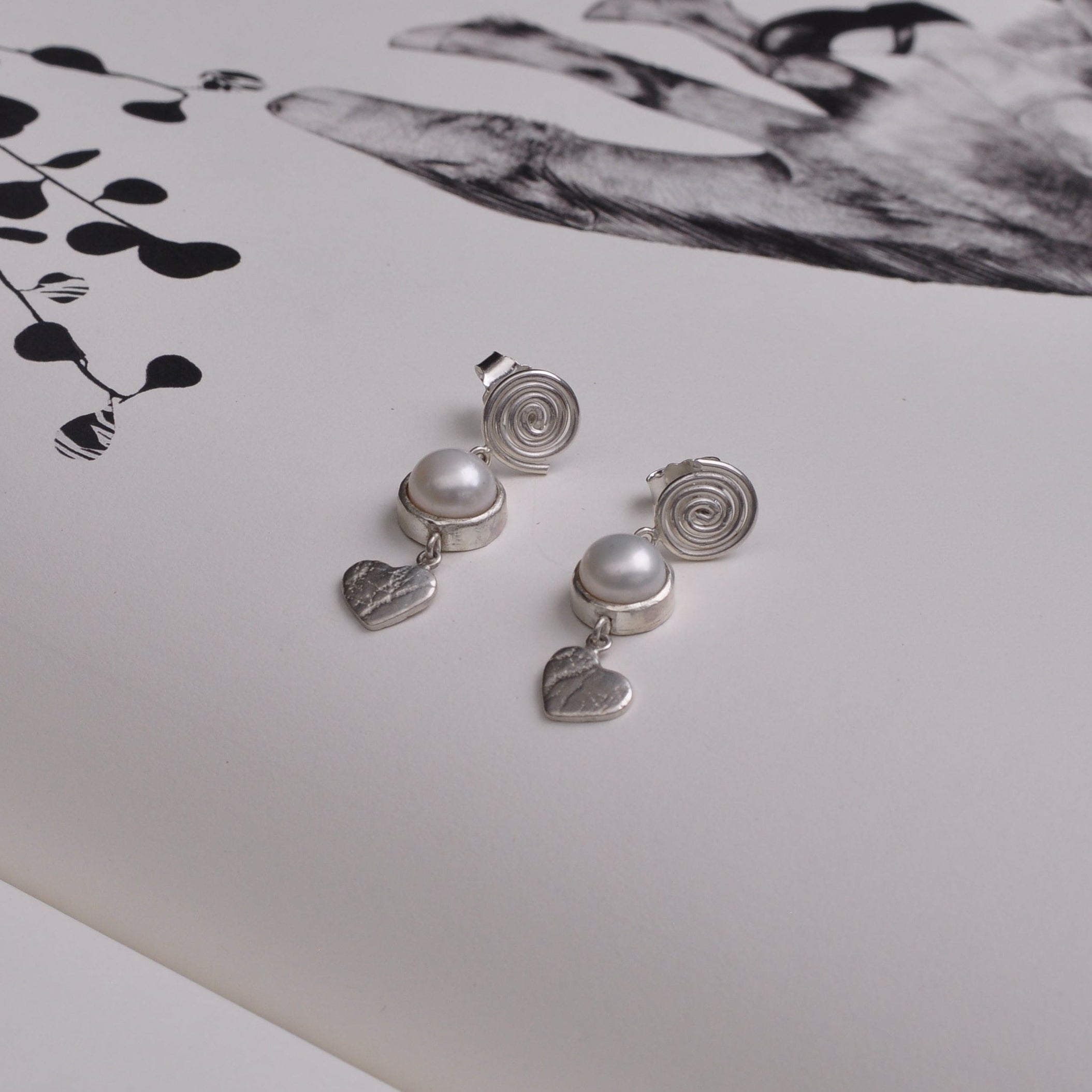 Aretes plata 950 y perlas