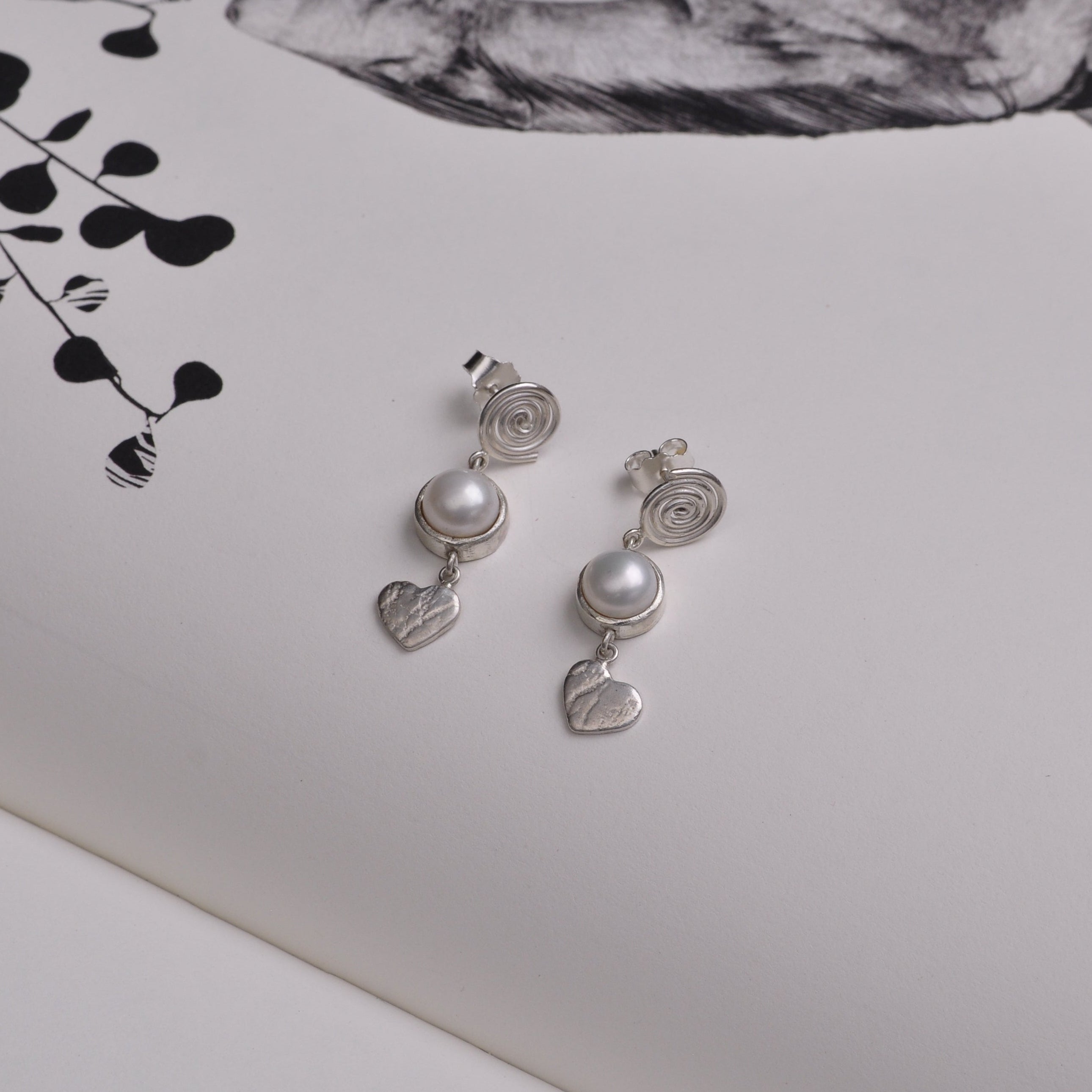 Aretes plata 950 y perlas
