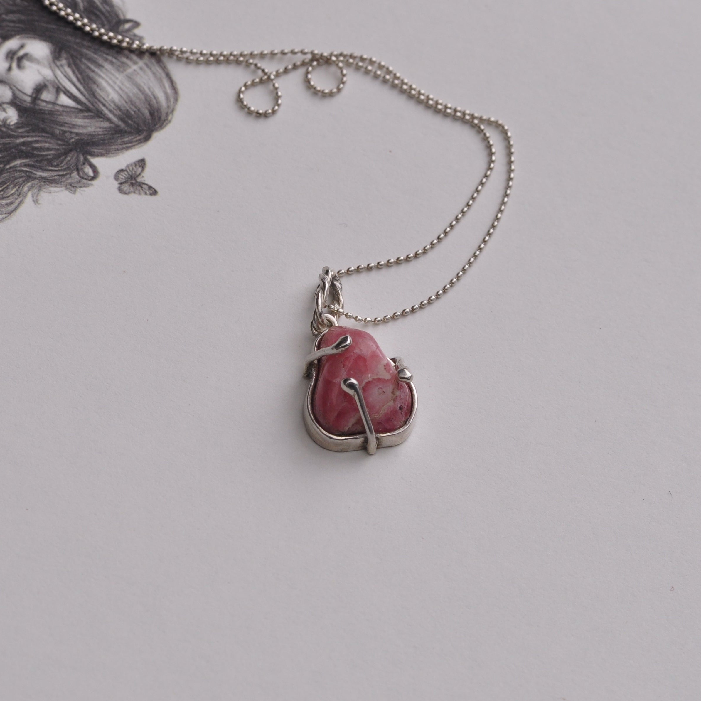 Collar rodocrosita
