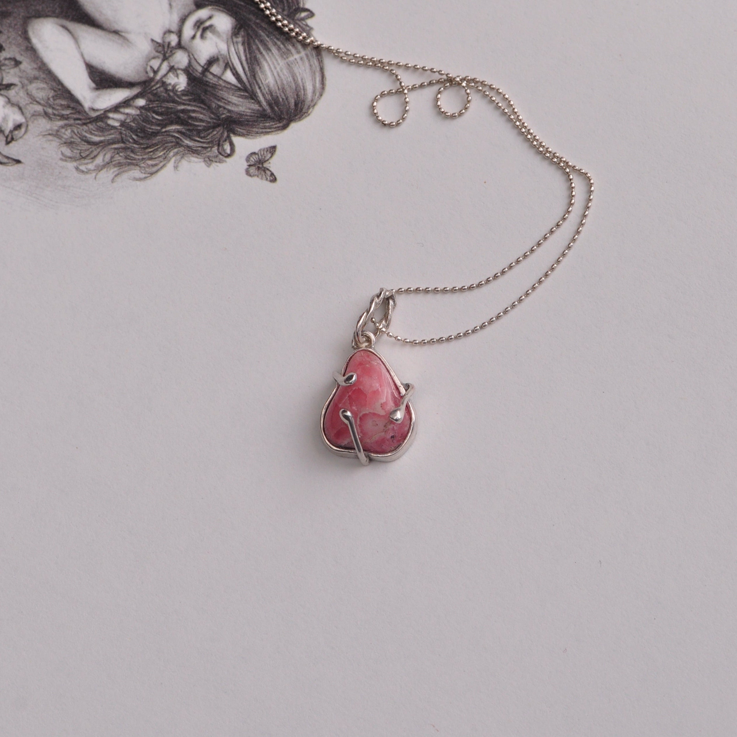 Collar rodocrosita