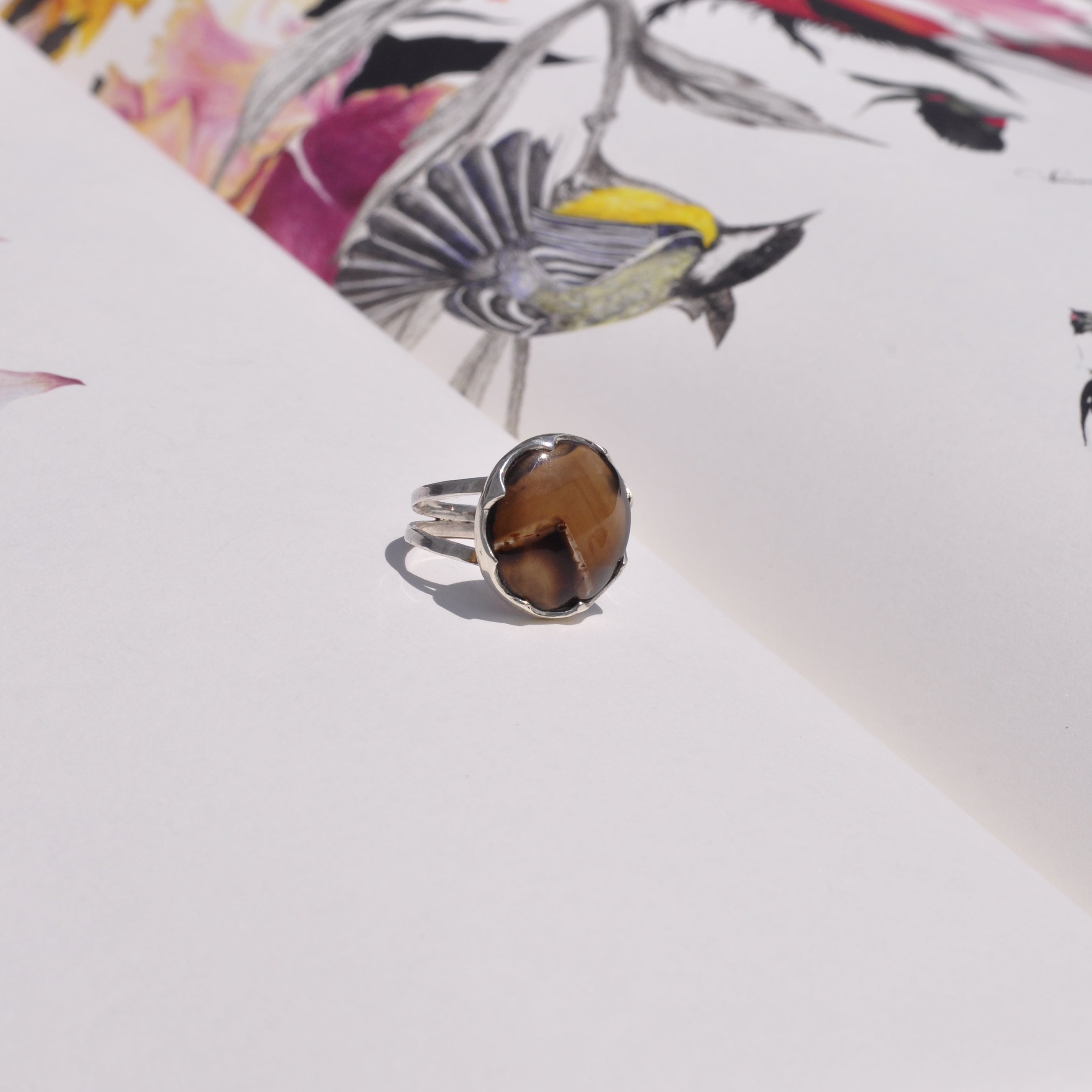 Anillo ágata botswana