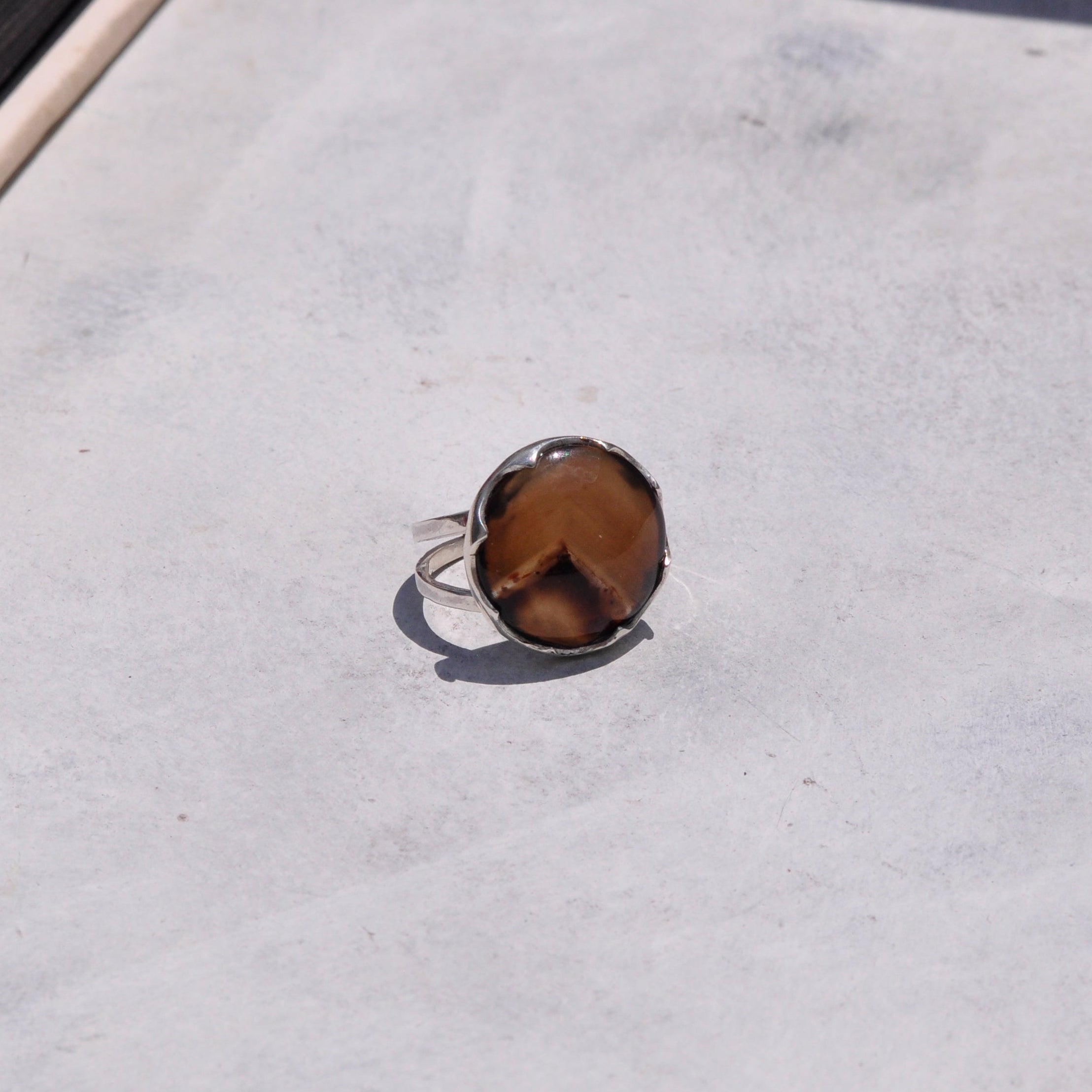 Anillo ágata botswana